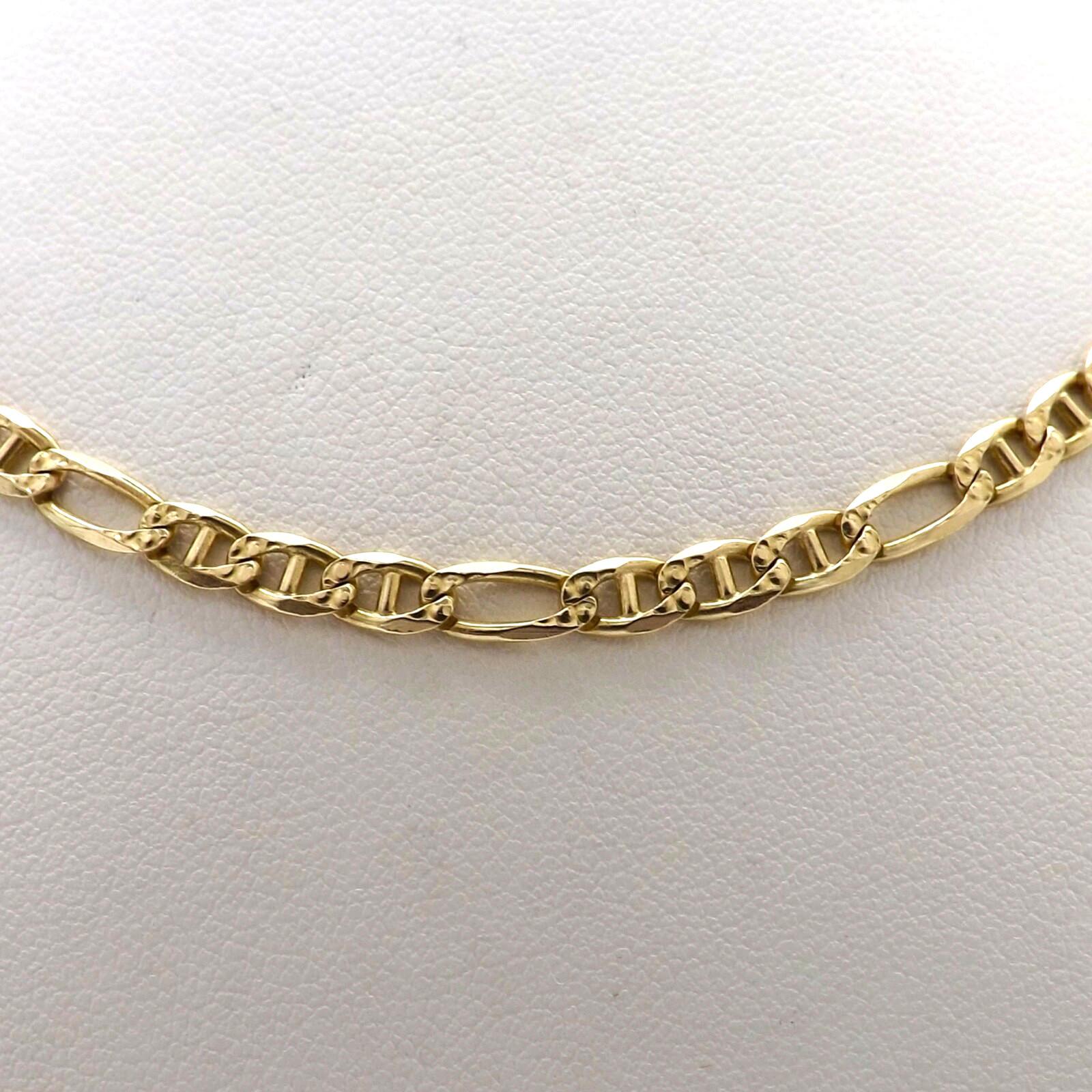 Solid 14k Gold Mariner Figaro Figarucci Link Pendant Chain Necklace 19in 12g