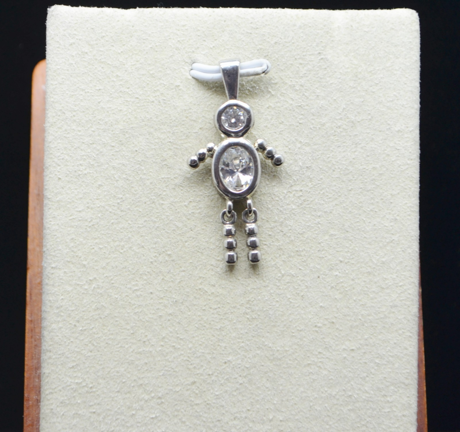 Sterling Silver Clear Gems Person Pendant / Charm #FMH150