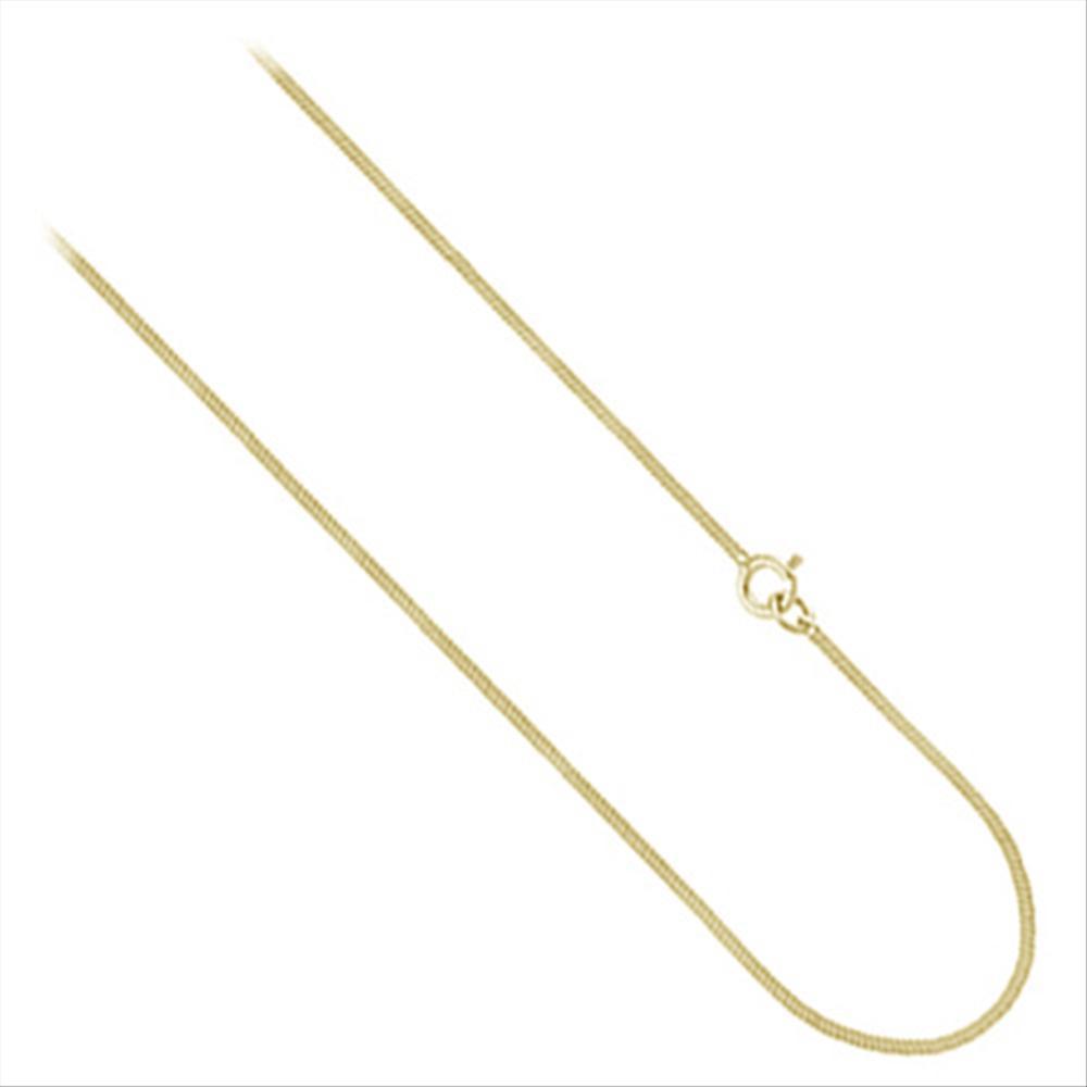 Gold Tone over Sterling Silver Italian 1mm Square Snake Chain Necklace 14 Inches