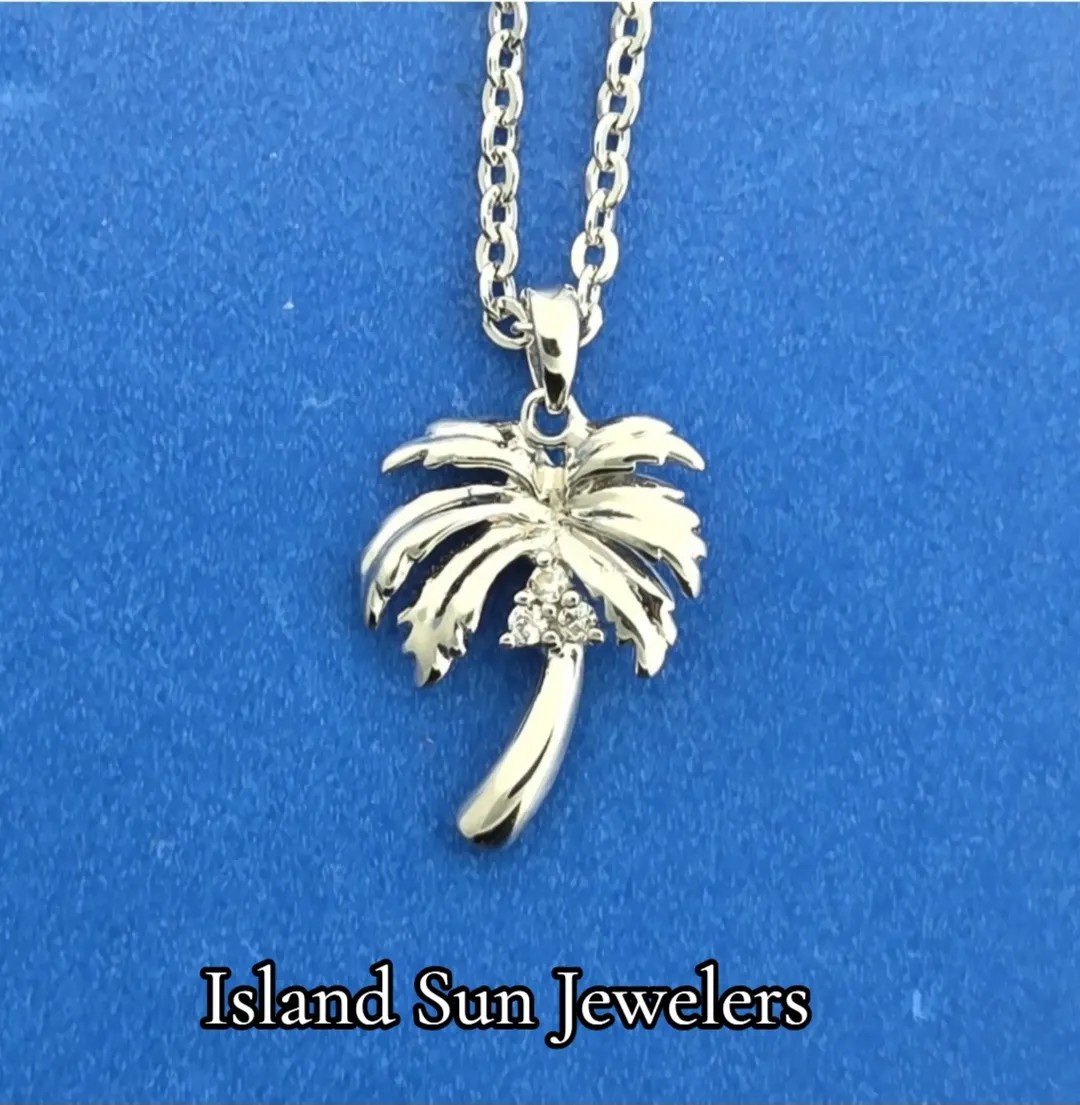 Alamea Palm Tree Pendant, Sterling Silver