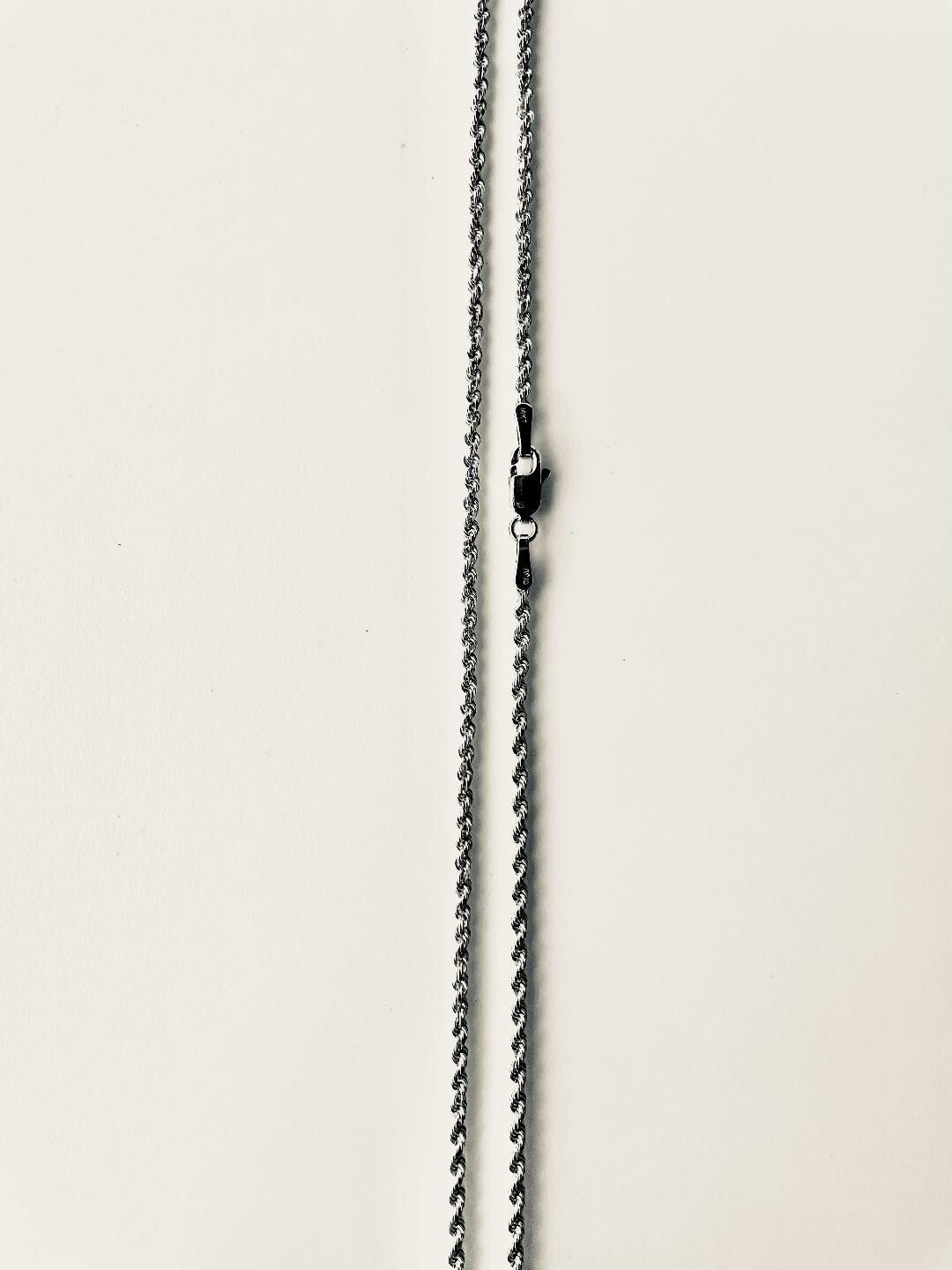 2.0 mm L: 16 inches (40 cm) 14K Solid White Gold Rope Chain 4.4 Grams New 1