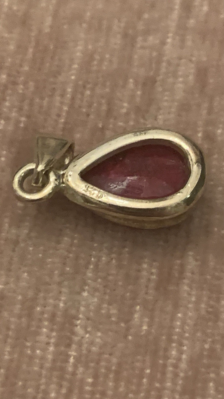 925 Silver Tear Drop Ruby Pendent Gemstone