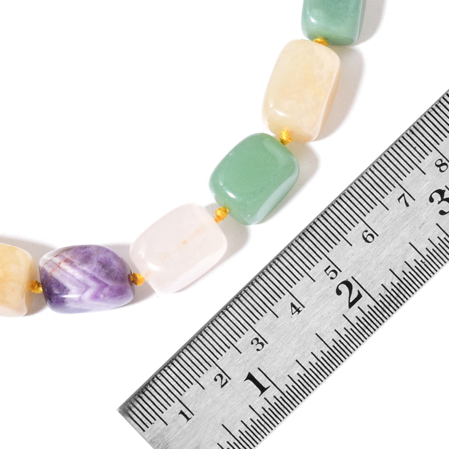 Multi Gemstone Beads Silvertone Necklace (18 in) TGW 611.00 cts. NEW!! #JN1001
