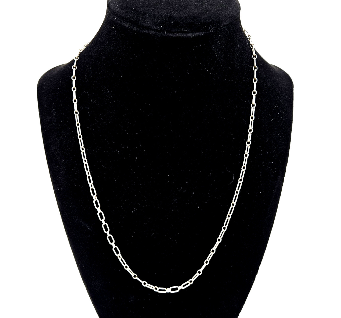 925 Sterling Silver Paperclip Chain Necklace 19in 6mm Links 5.1g