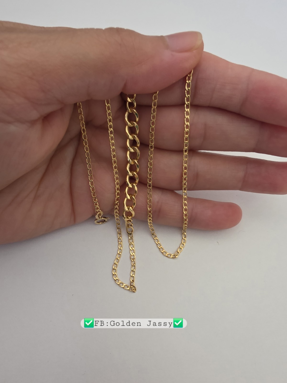 18K Real Gold Cuban Chain 17.5″long