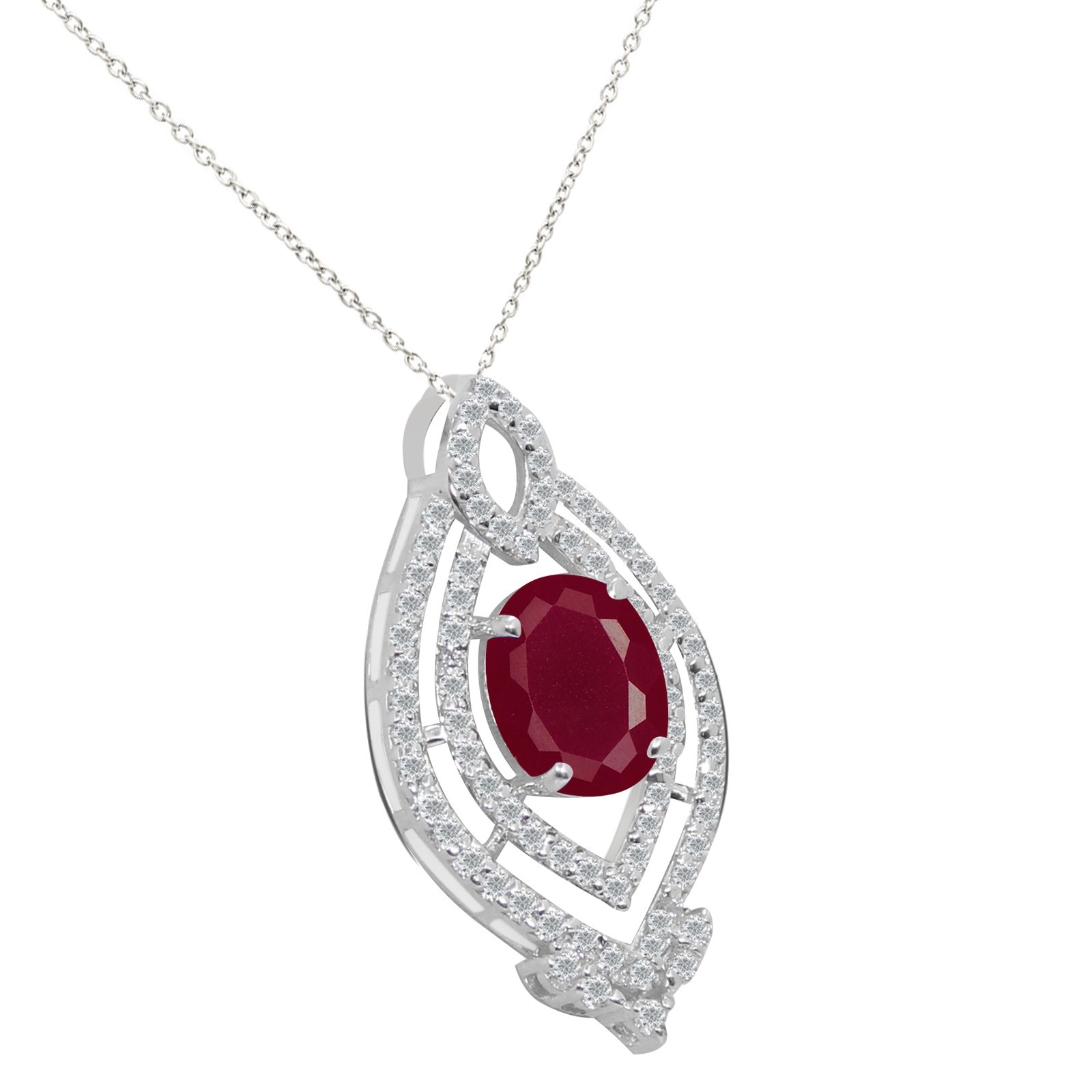 14KT Gold 1.40Ct Natural Red Ruby IGI Certified Diamond Pendant – Tariff Free