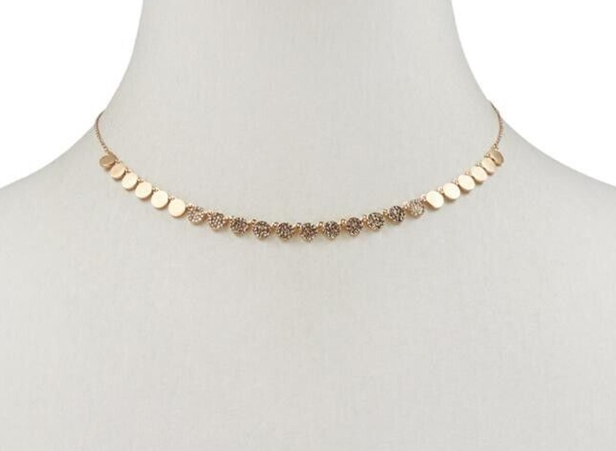 Rarities Gold-Clad Champagne Diamond Circle Disc Drop Necklace 18″ Necklace $699