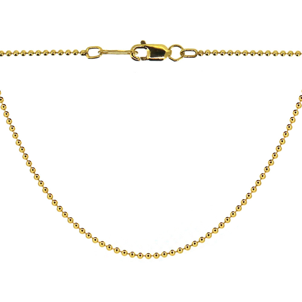 14K Gold Filled Necklace Chain- 1.2mm Ball Chain (16-30 inch) Made in USA