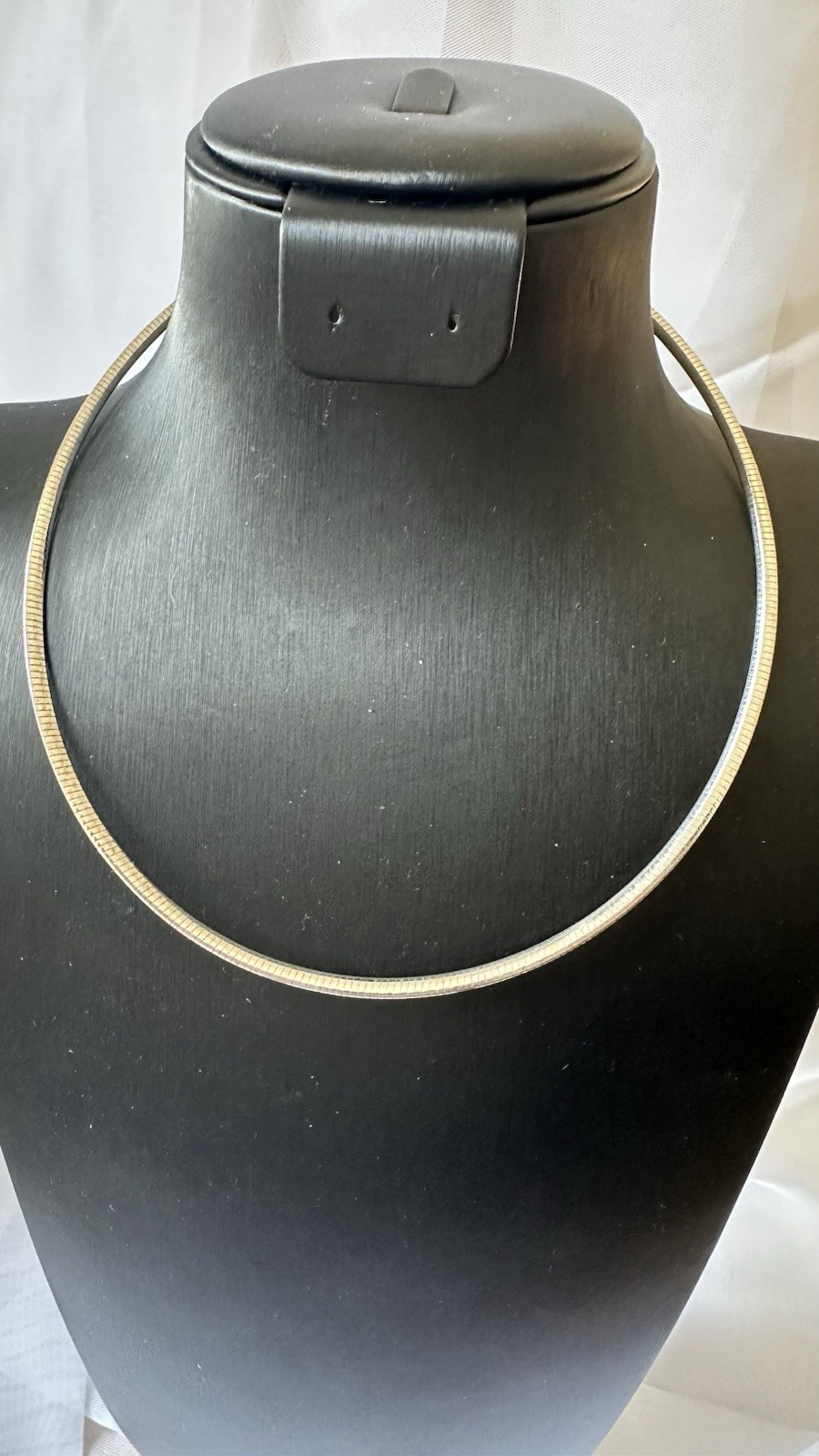 Classic one side Gold, one side silver Herringbone omega Necklace 925