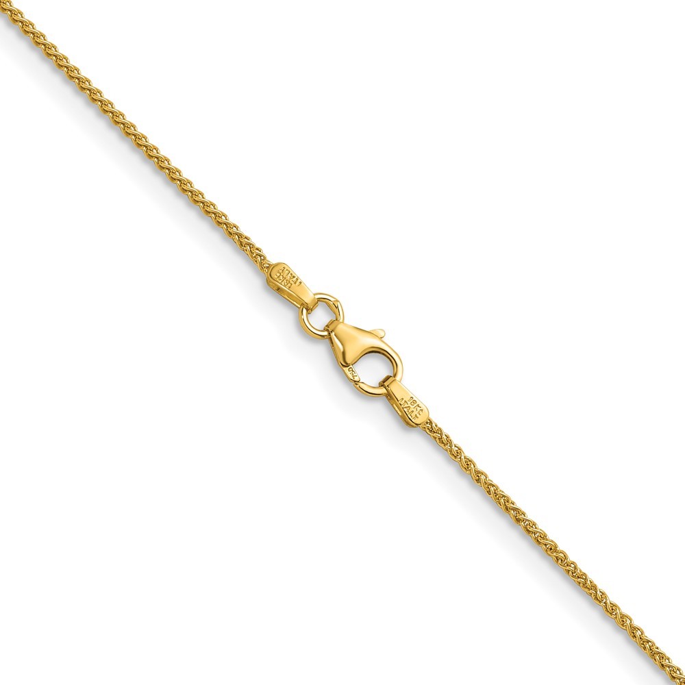 18k Yellow Gold Polished 1.3mm Solid Spiga Chain Necklace 20″ 4.1gm