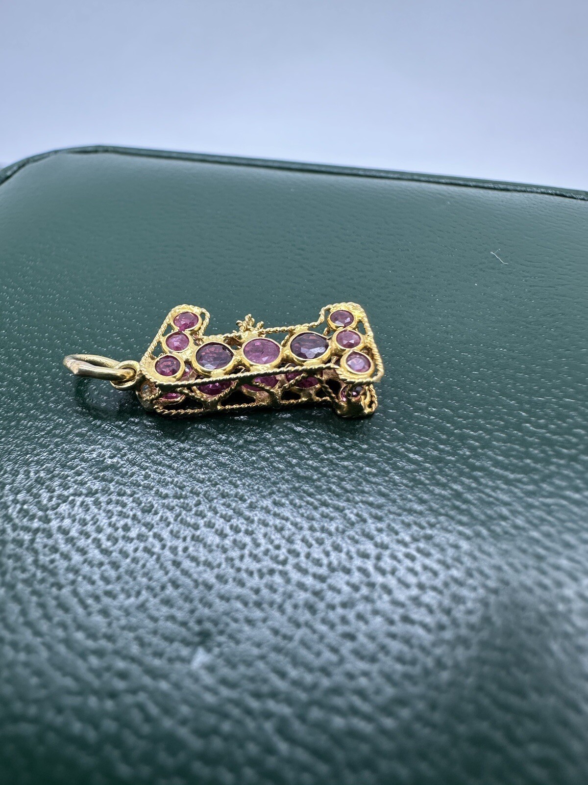 18k Yellow Gold Ruby Number 1 Birthstone First Birthday Anniversary Puff Charm
