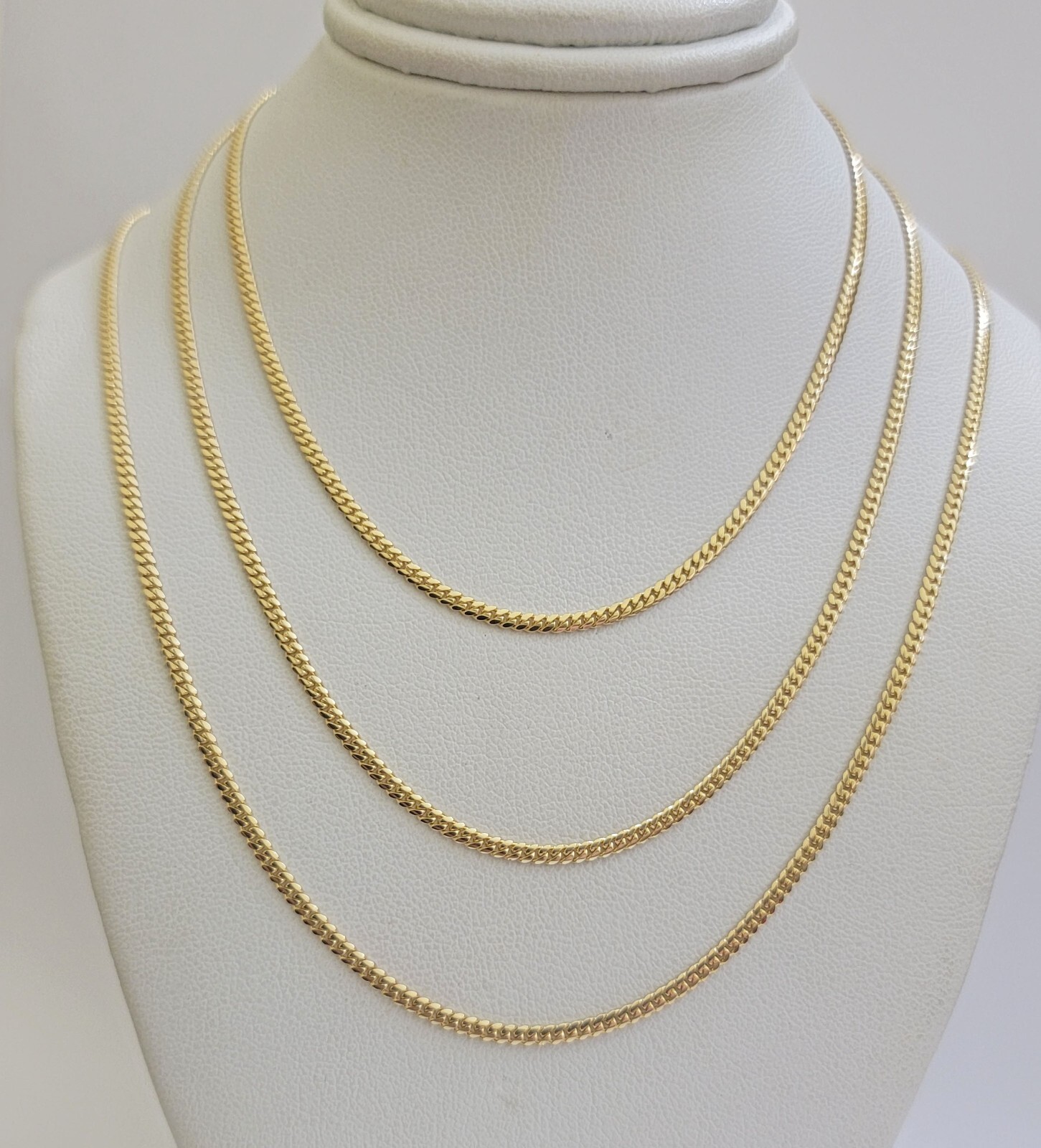 Solid 18k Gold Necklace Chain Miami Cuban Link 2.5mm 22 Inch Real 18kt Men Women