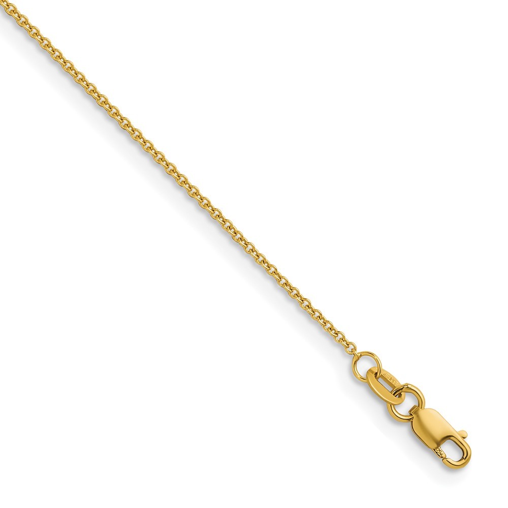 18k Yellow Gold Polished 1.3mm Solid Cable 20 Inch Chain Necklace