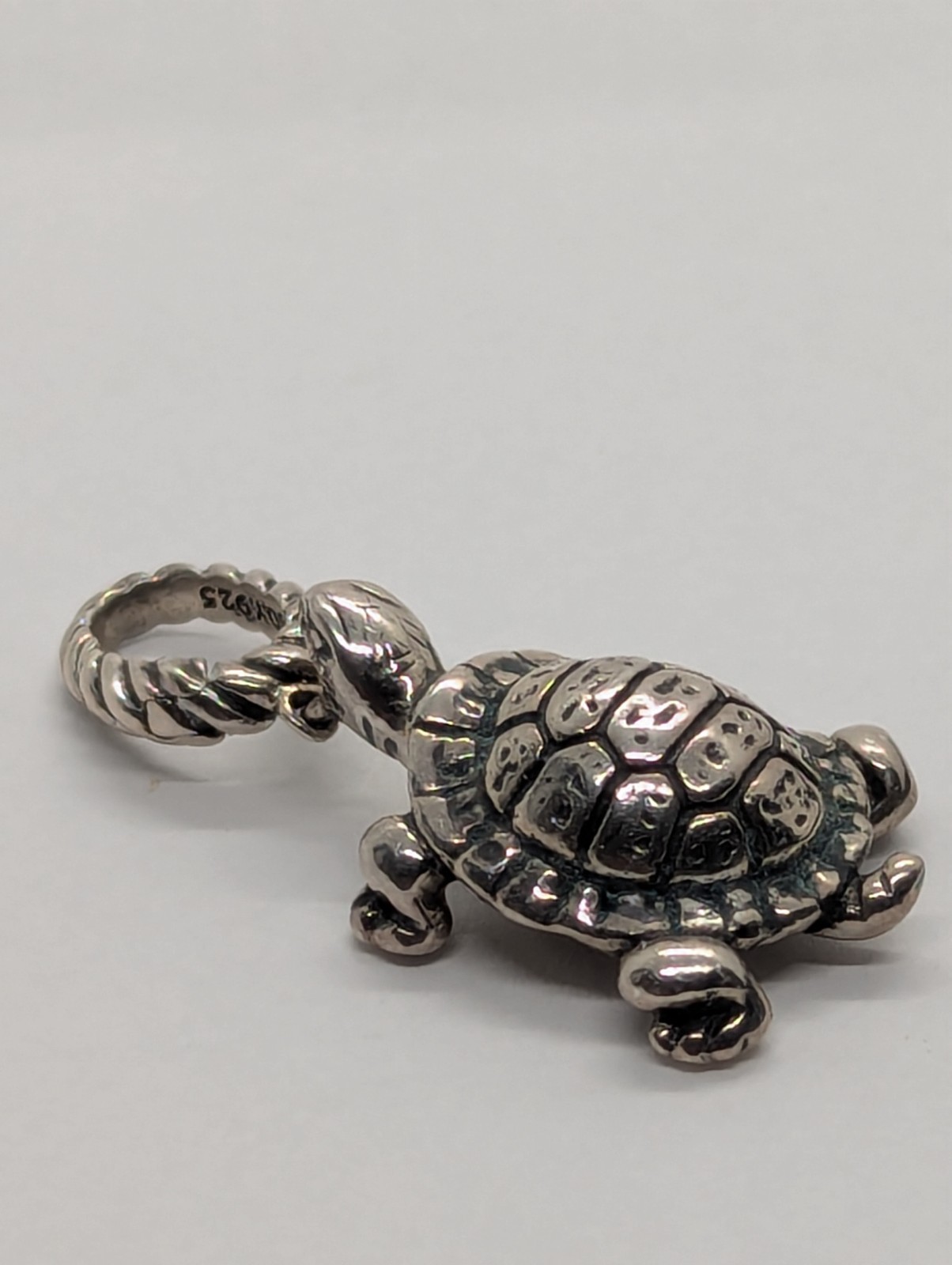 David Yurman Sterling Cable Turtle Enhancer Pendant Charm Retired