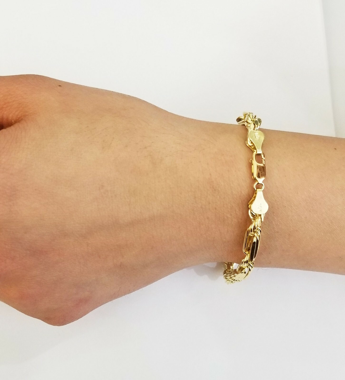 10k Yellow Gold Milano Rope Chain bracelet 7.5″ 5mm real gold