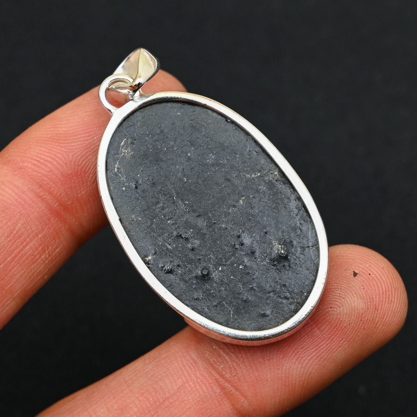 Black Tourmaline Gemstone 925 Sterling Silver Handmade Pendant Jewelry Gift For