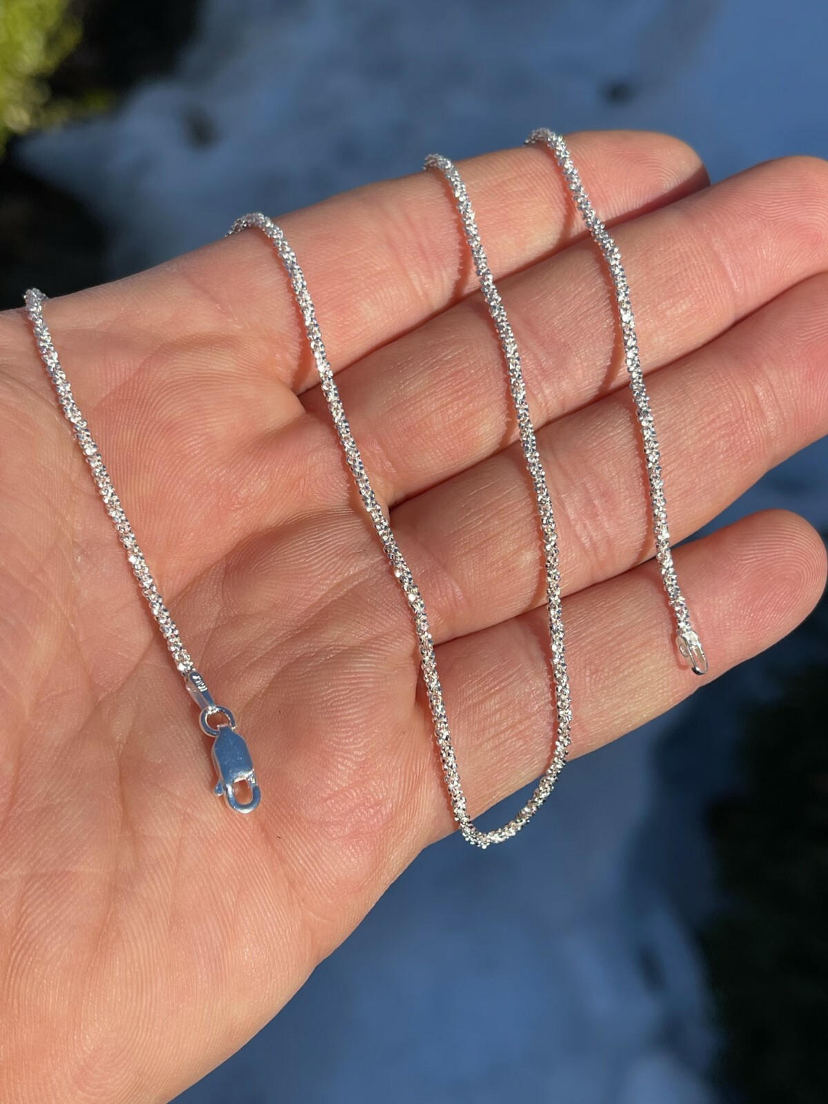 Real Solid 925 Sterling Silver Diamond Cut Sparkle Rope Chain Necklace 1mm – 3mm
