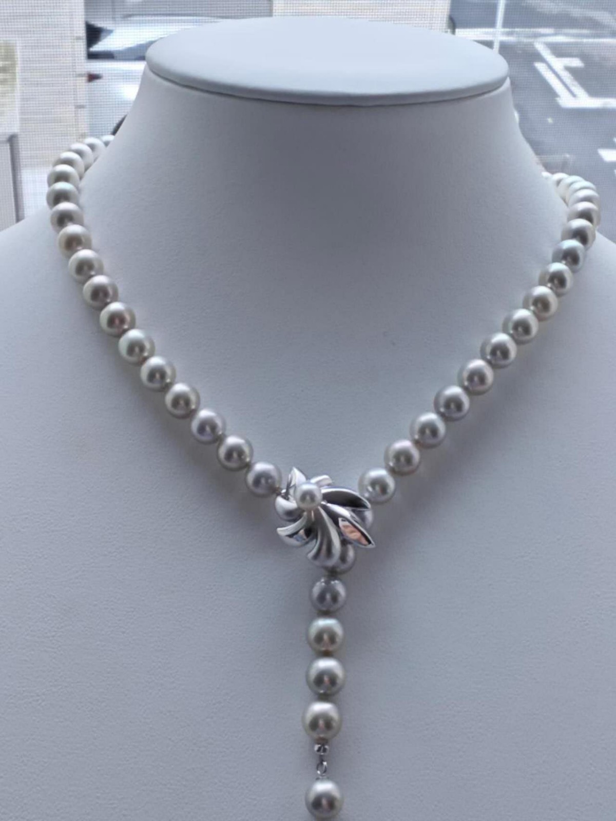 7.5-8mm Genuine Japanese Akoya Seawater Pearl Necklace – Natural Madama Color