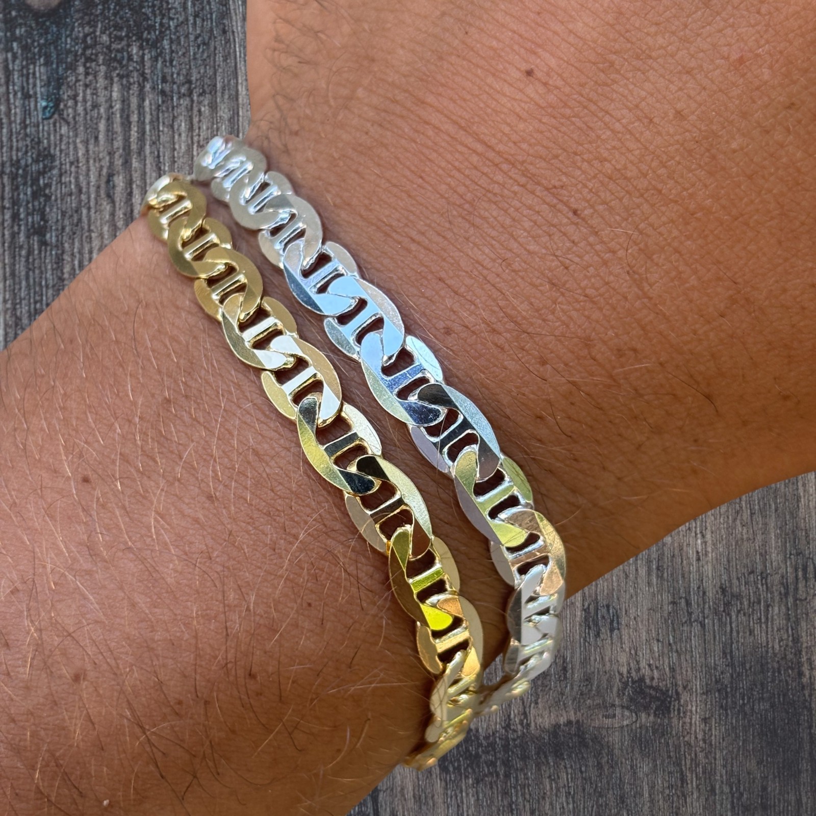 6mm Mariner Link Bracelet – Real Solid 925 Sterling Silver Or 14k Gold Vermeil