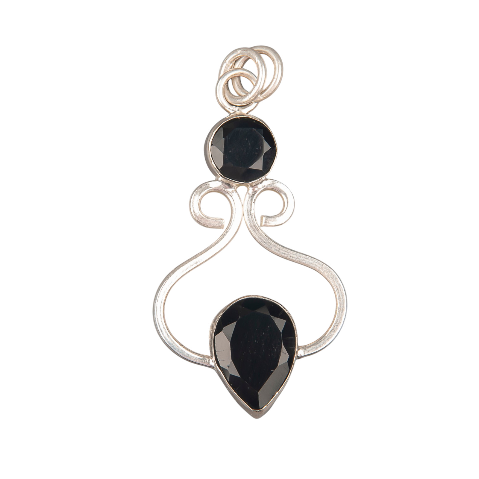 Black Onyx Gemstone 925 Sterling Silver Pretty Pendent 1.60″ Gift For Engagement