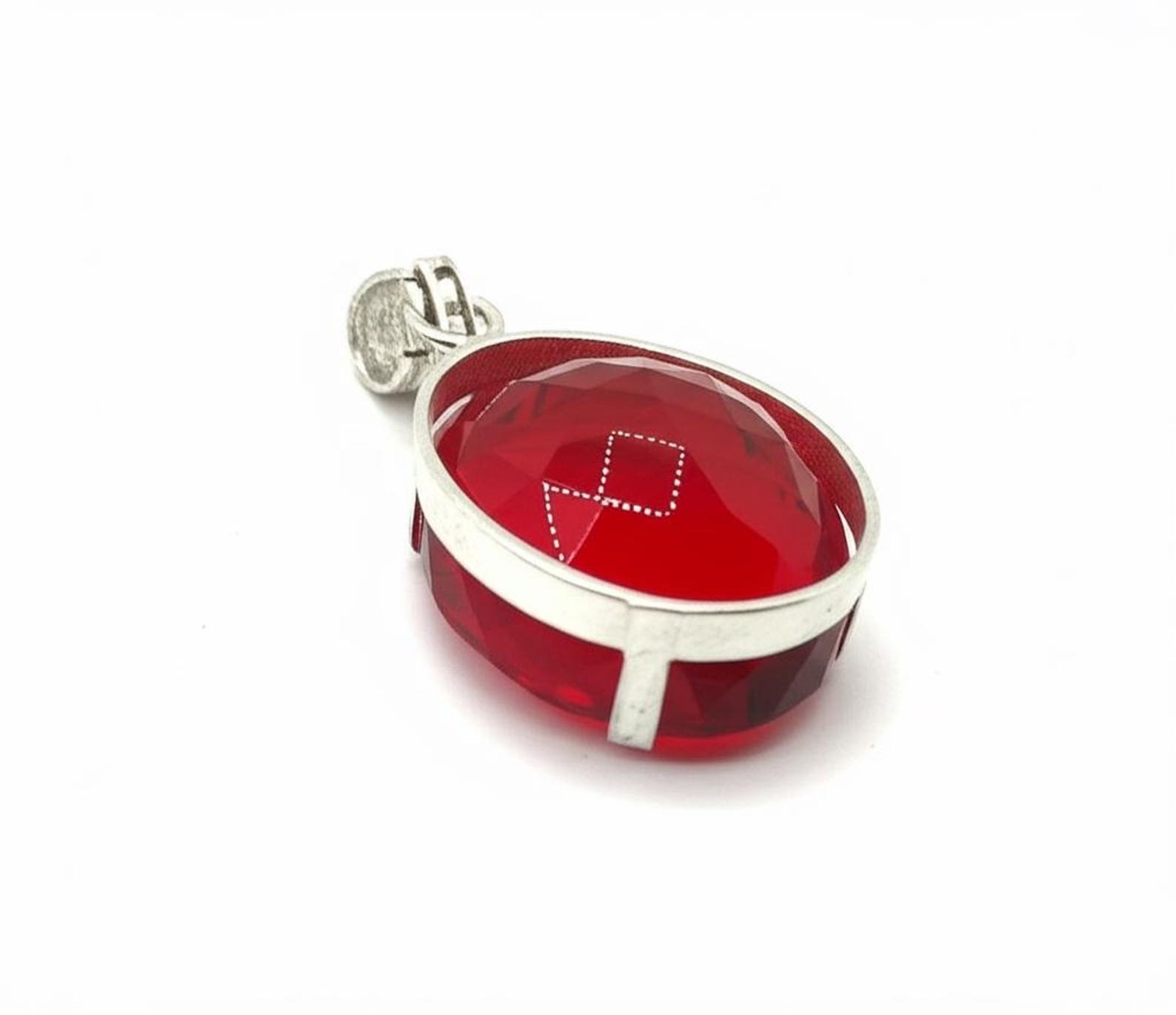 100.20 Ct Natural Red Ruby 925 Sterling Silver Pendant Certified Loose Gemstone