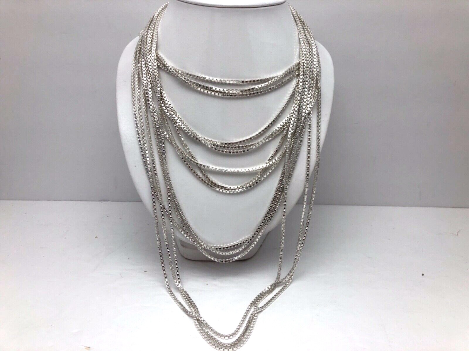 Sterling Silver .925 ~ 2.5mm 4.5mm Box Chains Necklace 16″ – 30″