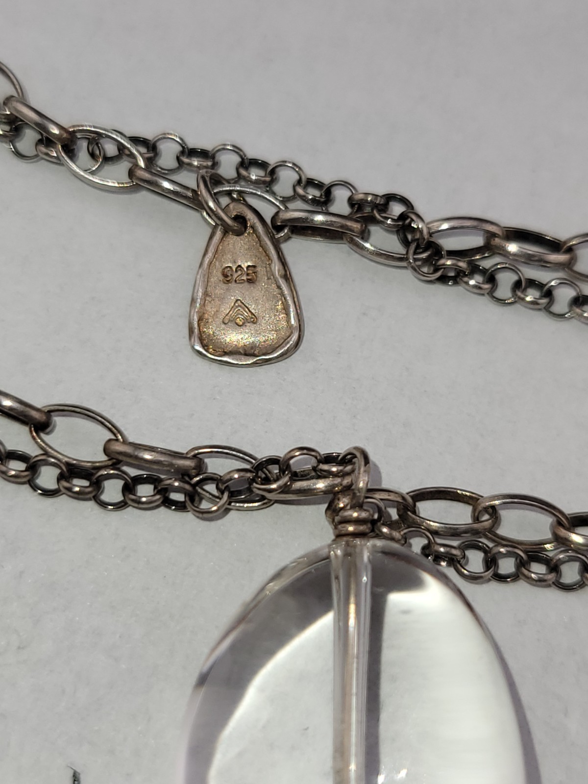 Silpada Pools of Light Quartz Coin 🫧Pearl Sterling Silver 34″ Festoon Necklace