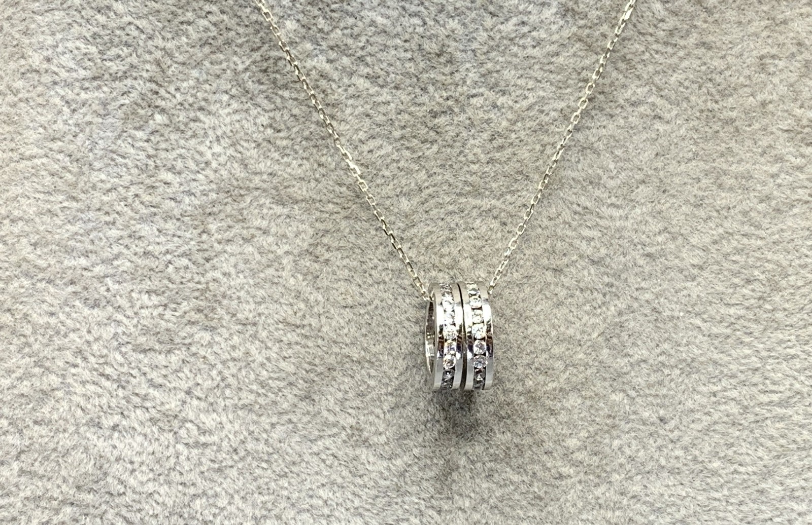 Sterling Silver, CZ Gemstones Eternity Band Rings Necklace