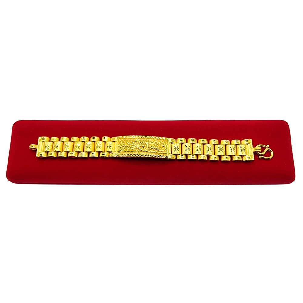 Bracelet Thai Gold 24k Solid Yellow Chain Pendant Dragon Chinese 3 Baht 7 in Men