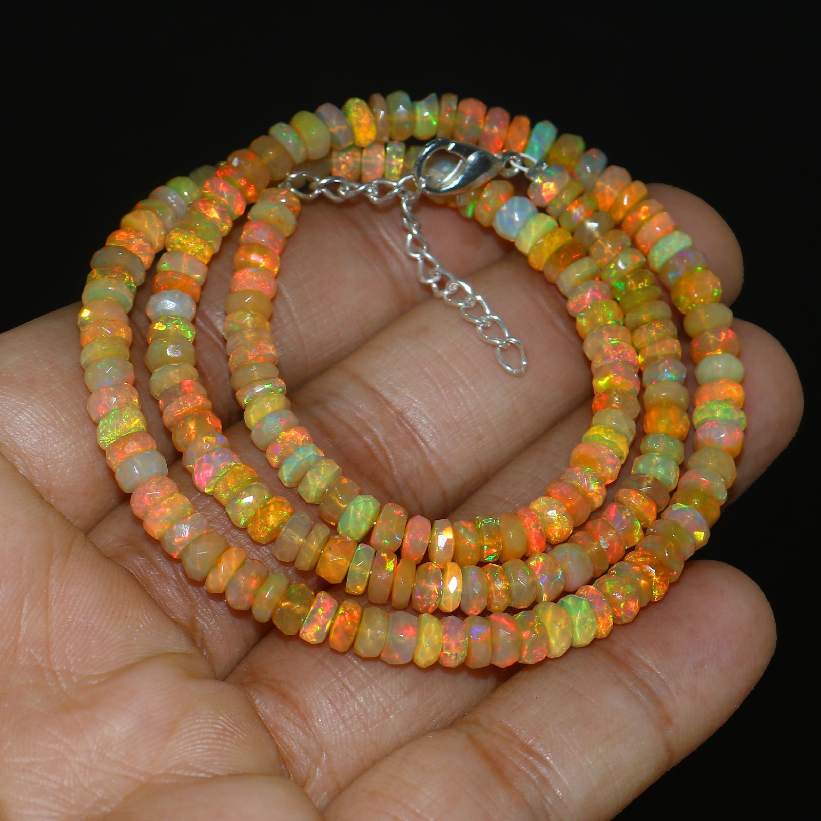 Natural Opal Beads Rondelle Opal beads Yellow Color Opal Jewelry Birthday Gift