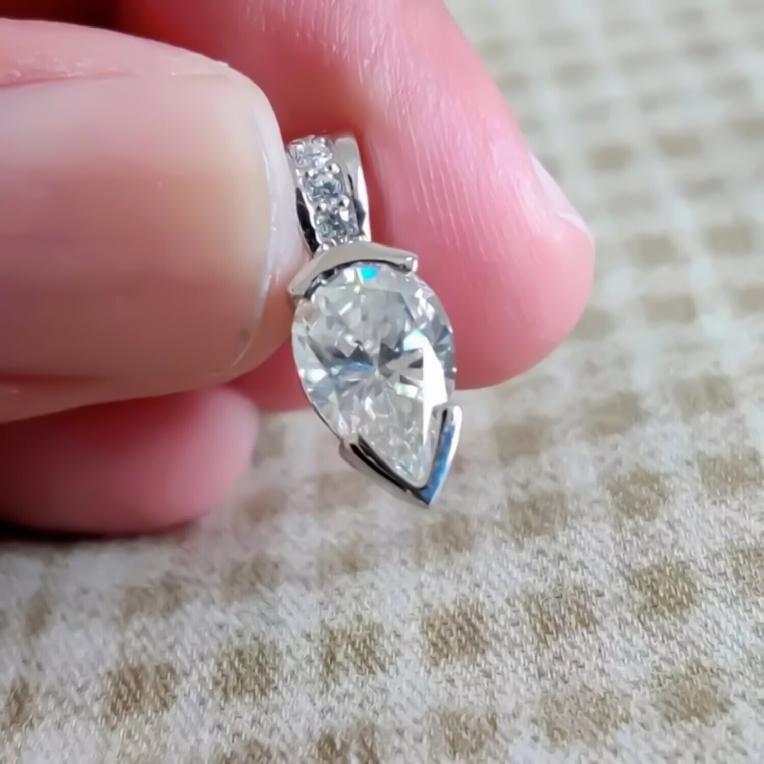 2.65 Ct White Diamond Pendant 925 Silver Certified Gift for Her Christmas
