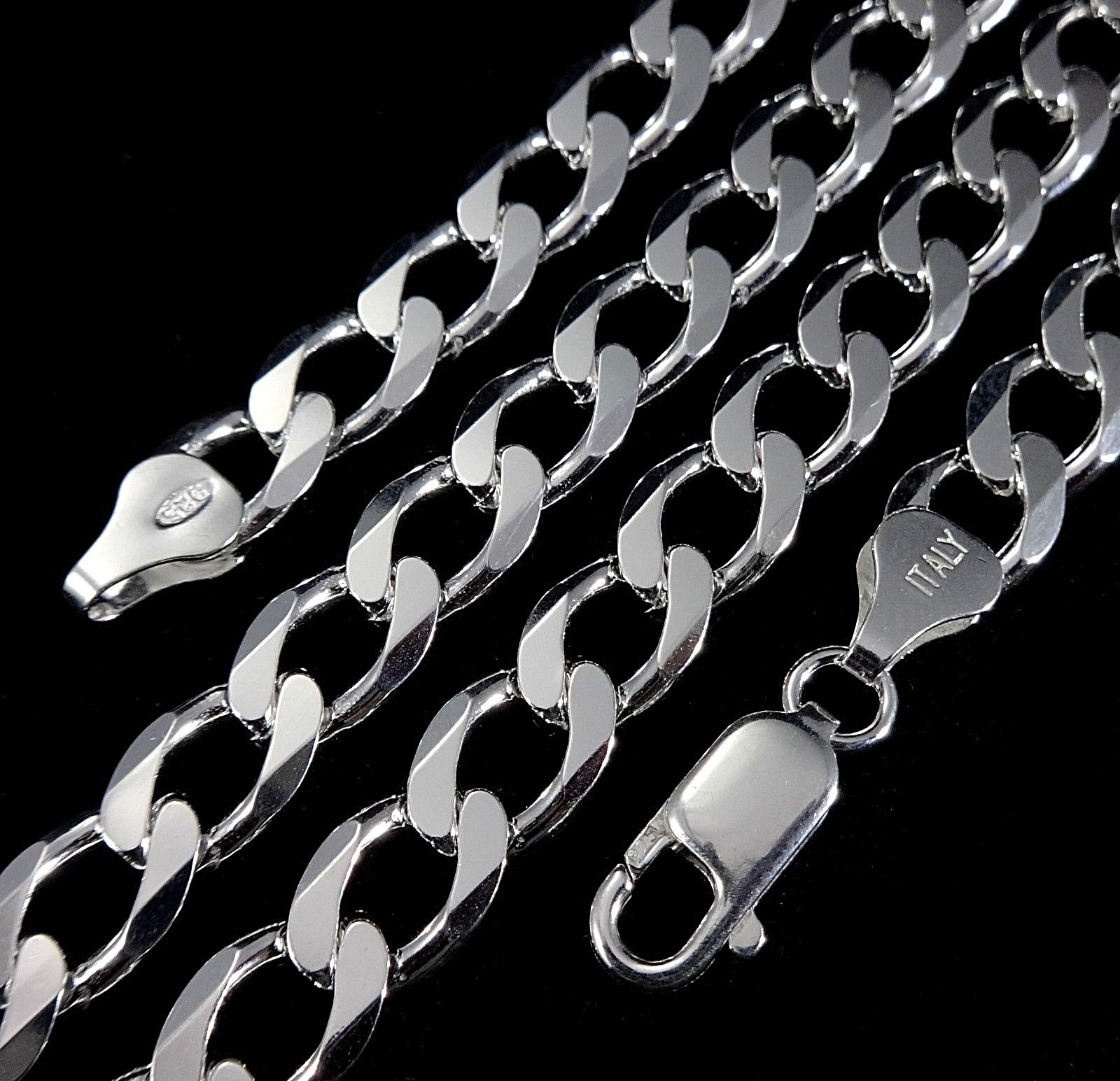 7MM Solid 925 Sterling Silver Italian CUBAN CURB Men’s Chain Made in Italy