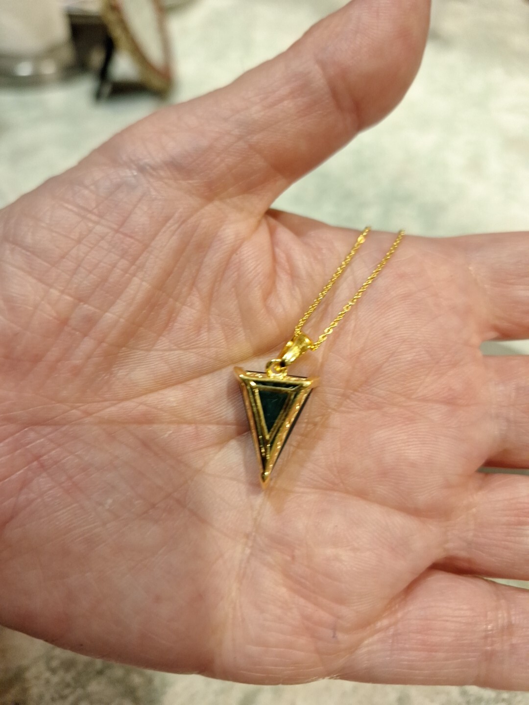 Verde Onyx Pendant Necklace 20 inches in Vermeil Yellow Gold over S/S 7.00 ctw.