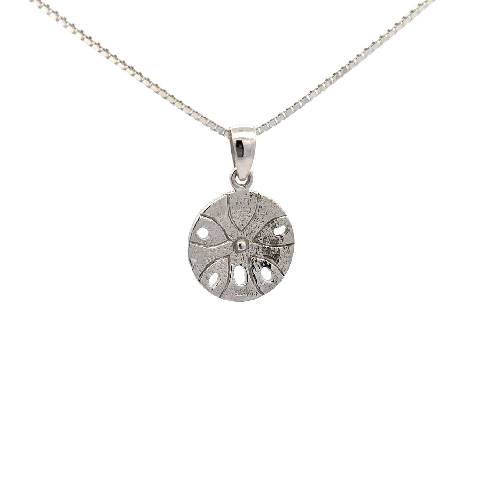 Sterling Silver Sand Dollar Pendant (1/2 x 3/4 Inch)