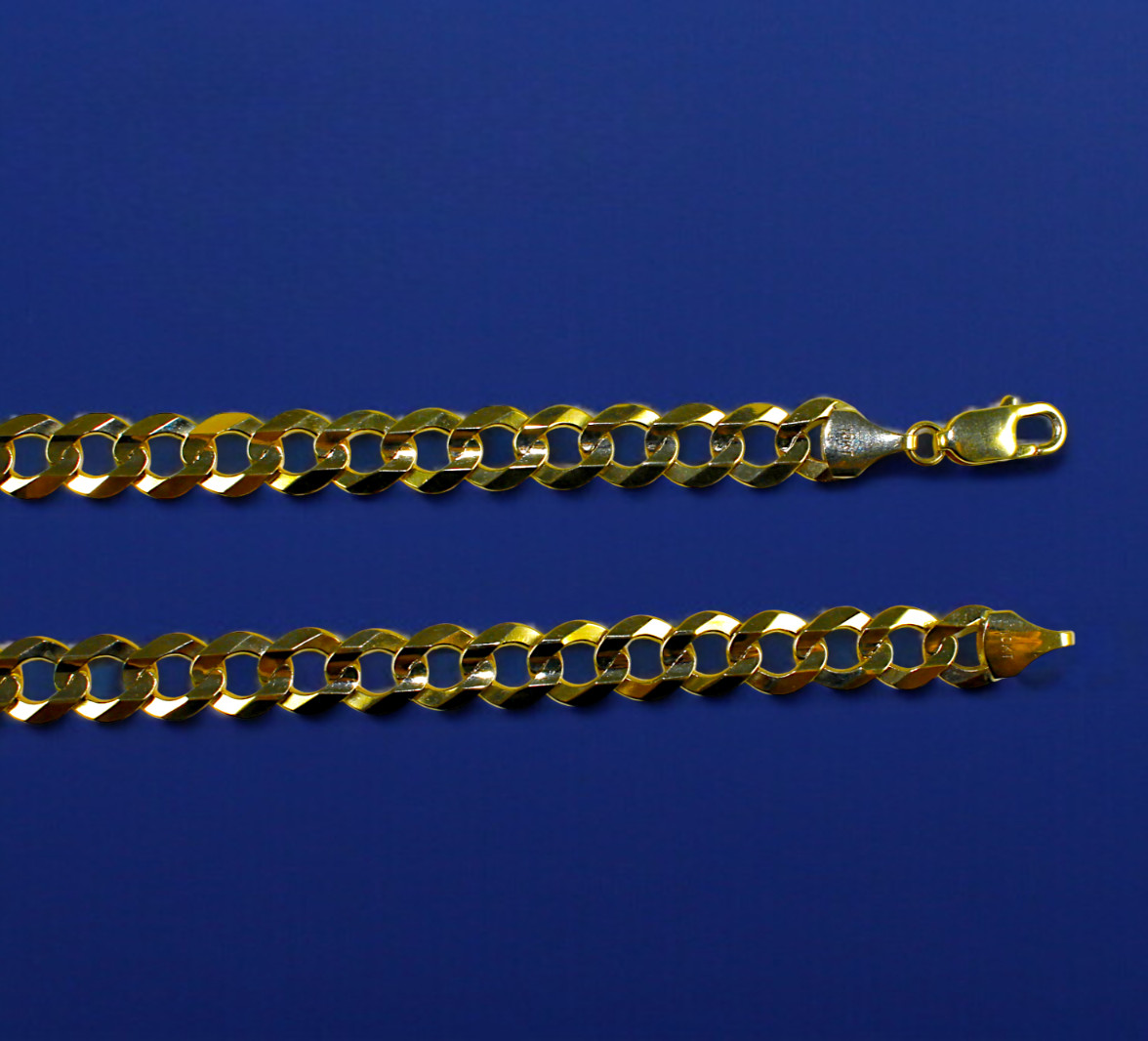 10K Yellow Gold SOLID Curb Cuban Necklace Bracelet Chain Link Real 2-9mm 7″-30″