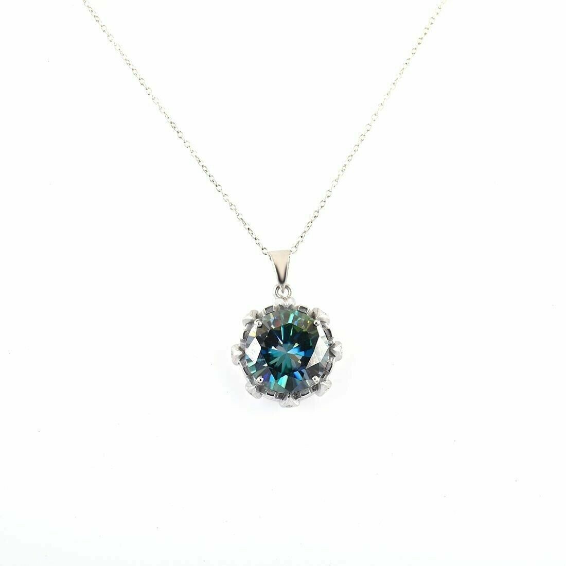 8 Ct Blue Treated Diamond Pendant Great Luster VVS1 Certified ! Unisex Jewelry