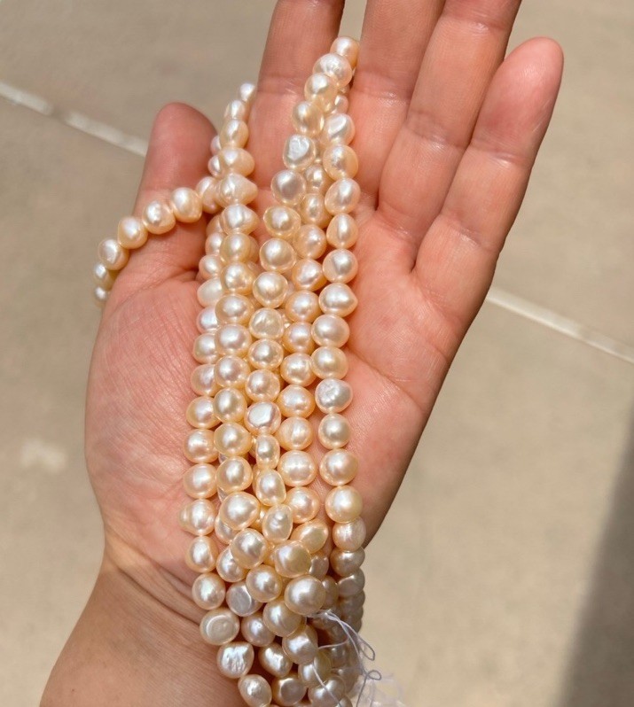 natural pearl Irregular pearls light gold DIY pearl set of 4
