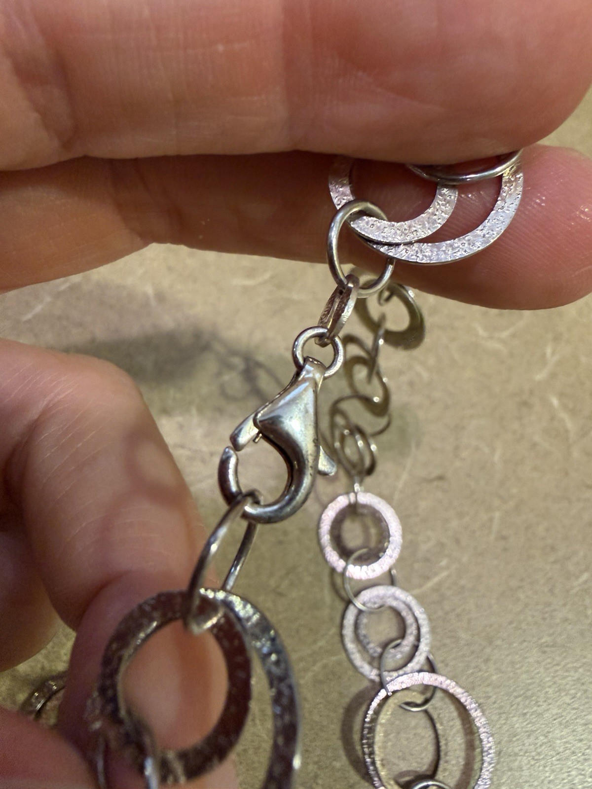 Milor Italy Sterling Silver 925 Interlocking Circles Round Chain Link Necklace