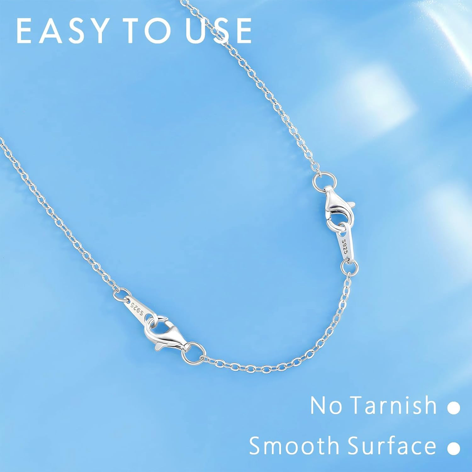Sterling Silver Necklace Extenders for Women Silver Chain Extension Bracelet Ext