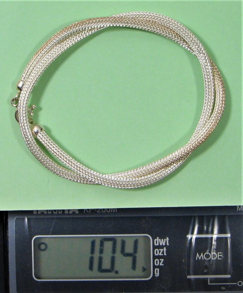 European Solid Sterling Silver Round SNAKE ROPE Necklace Great GIFT for Friends