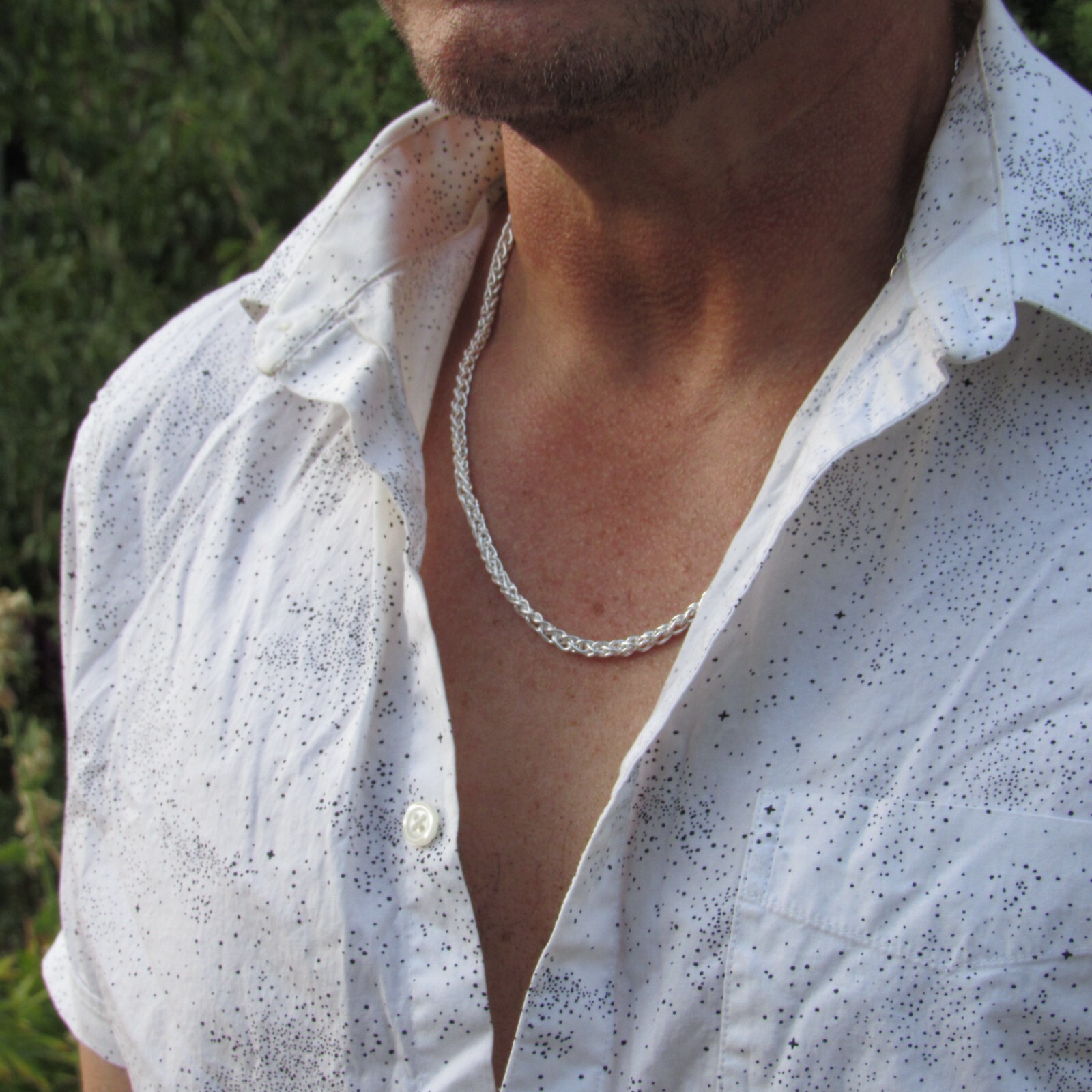4.5MM Thick Mens Solid 925 Sterling Silver Italian Spiga Wheat Chain Necklace