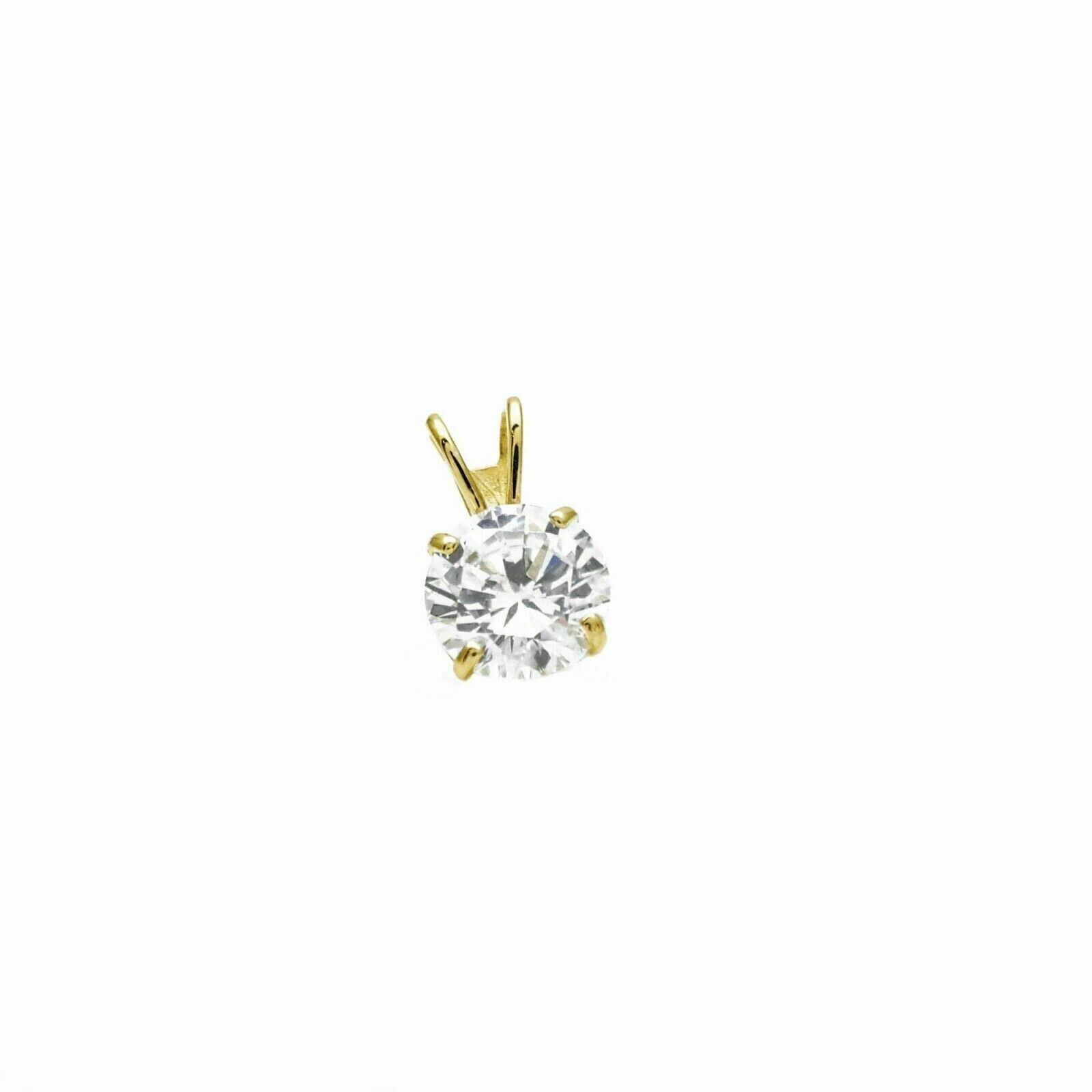 2 Ct Round Cut Solitaire Moissanite Pendant Necklace In 14k Yellow Gold Finish