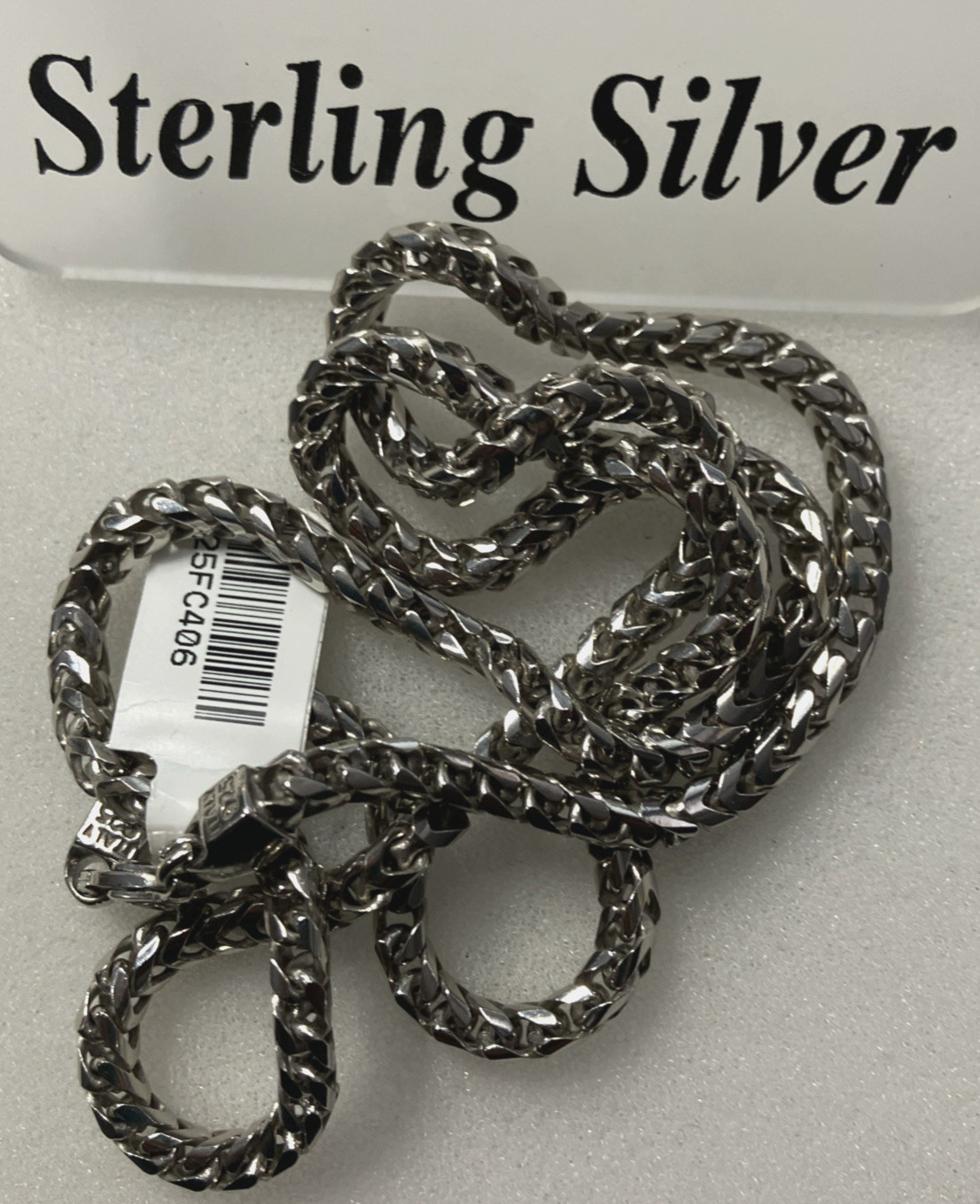 925 Sterling Silver Italy Solid Franco Chain Heavy 40.7grams 4mm 24” New w/ Tag
