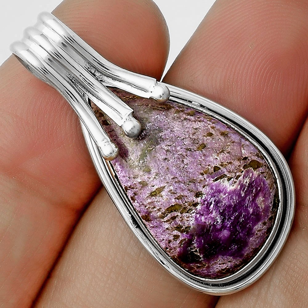 Natural Purpurite – South Africa 925 Sterling Silver Pendant Jewelry P-1664