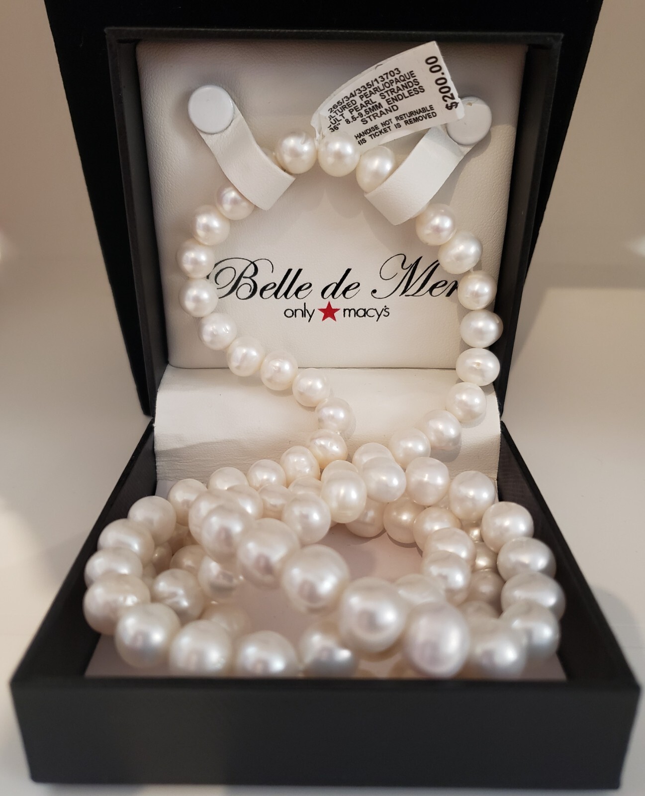 Belle De Mer 36in Cultured Pearl Opaque Endless Strand & Pearl Drop Earrings 