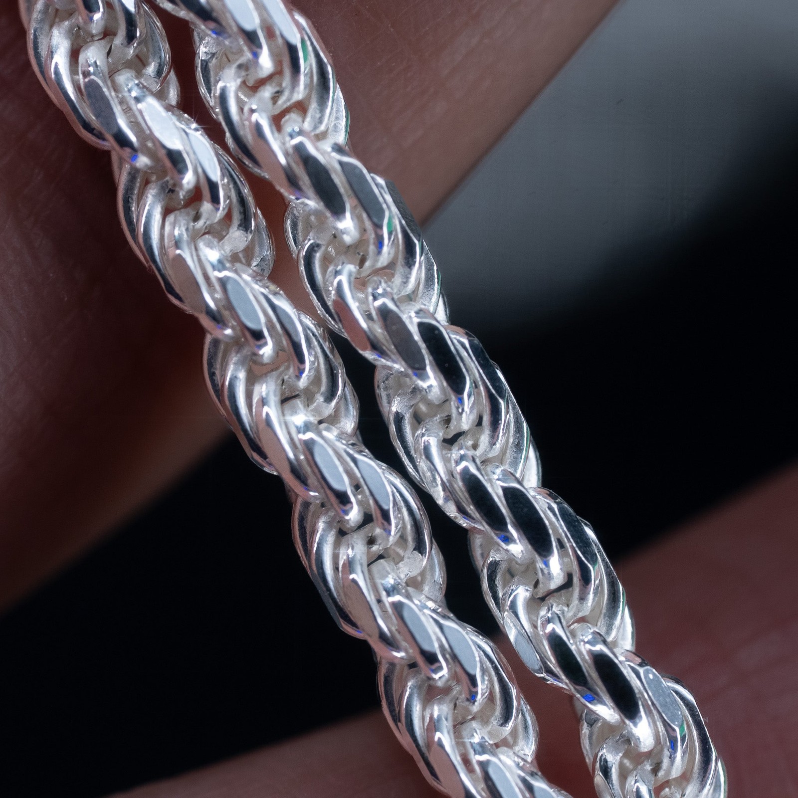 Classic Rope Chain Real Solid 925 Sterling Silver 4mm 18″ – 26″ Necklace ITALY
