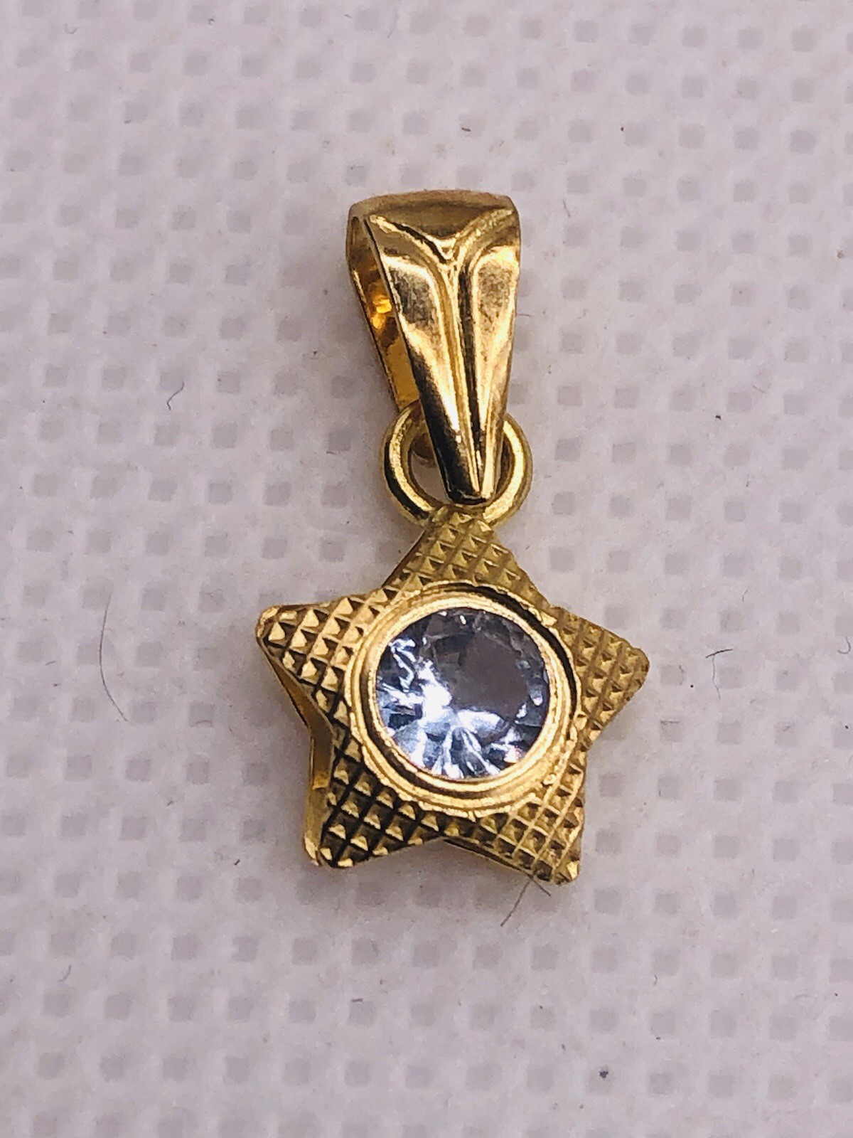 18ct Italian Gold And Aquamarine Dainty Little Celestial Star Pendant