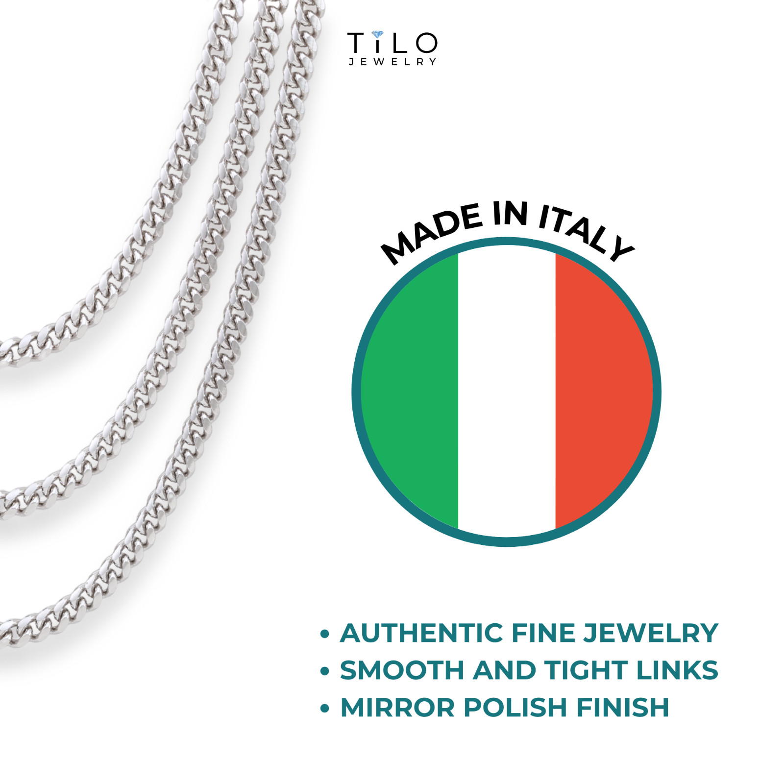 Solid 925 Sterling Silver 5mm Cuban Chain Italian Necklace 20″ 22″ 24″ 26″