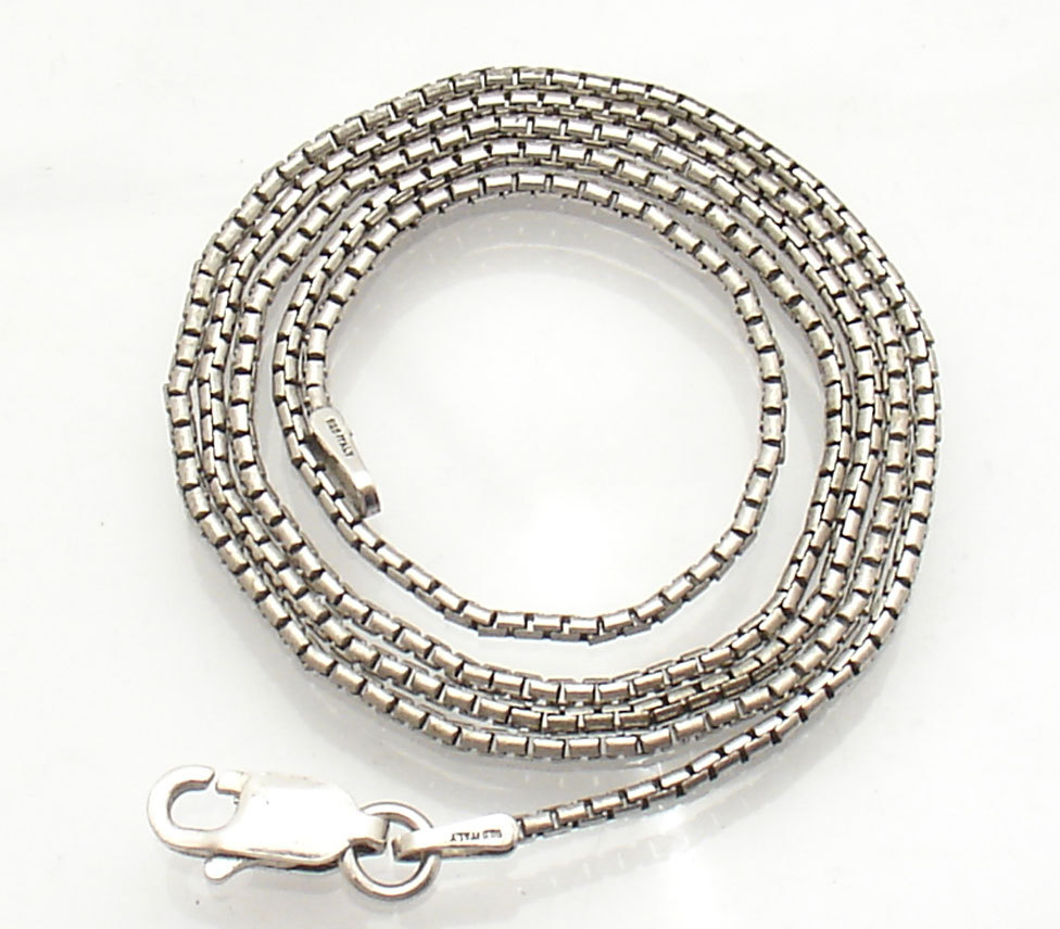 18″ Italian Round Box Chain Necklace Real 925 Sterling Silver ANTI-TARNISH
