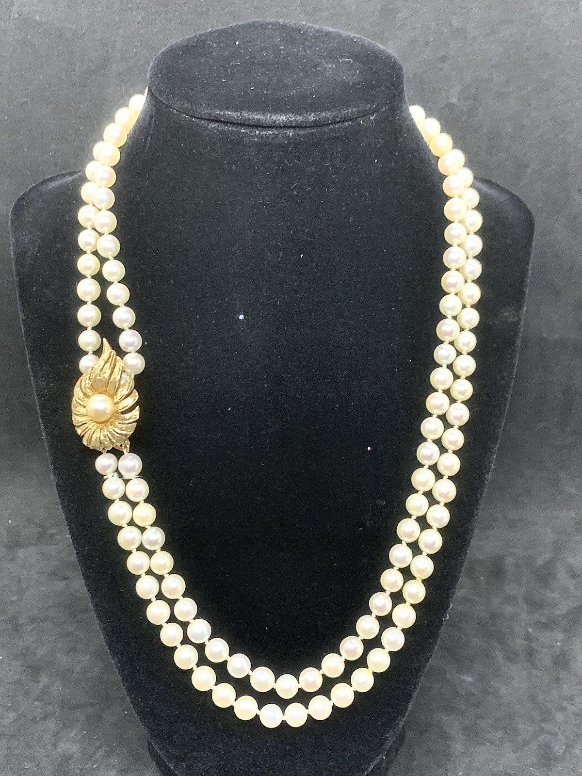 Vintage Fortunoff’s 40” Opera Strand 6.5mm Pearls, 8mm Pearl On 18k Gold Clasp.